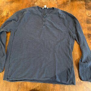 And Now This XL Navy Blue Knit Henley Button Sweater 100% Cotton Pullover Men’s